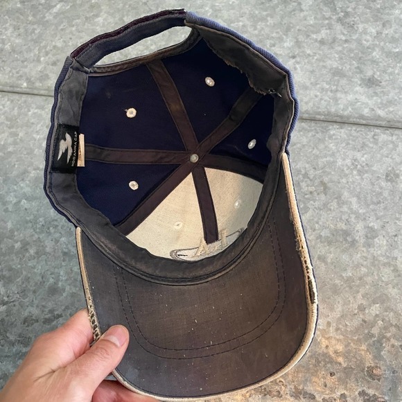 Vintage Los Angeles LA Hat Cap Hosanna Acrylic Blue Embroidered Spellout Dad - Picture 8 of 11